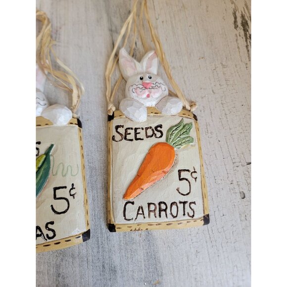 Eddie Walker seeds peas carrots Easter Bunny spring gardening ornament Xmas set - Picture 3 of 6